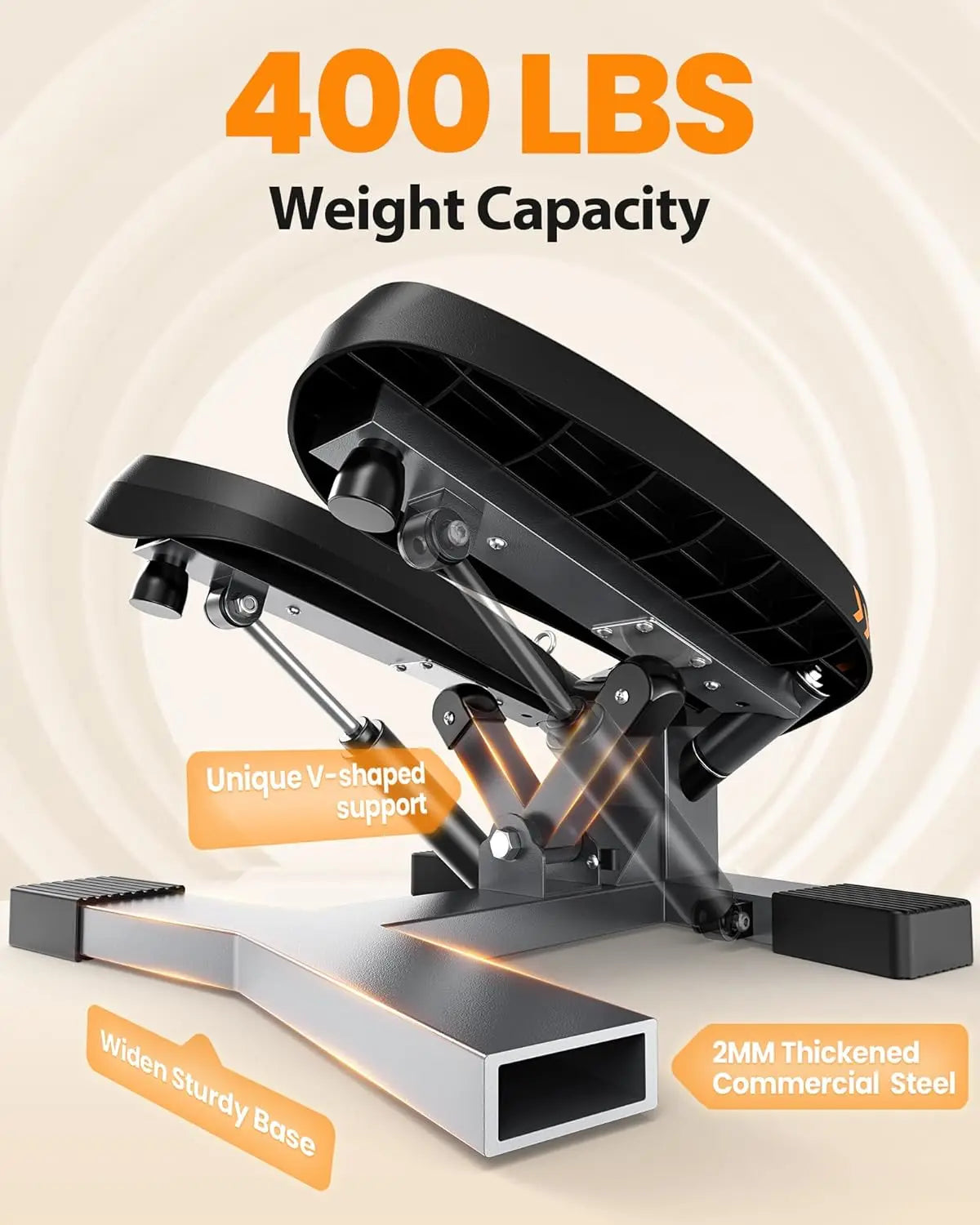 STAIR STEPPER WITH RESISTANCE BANDS